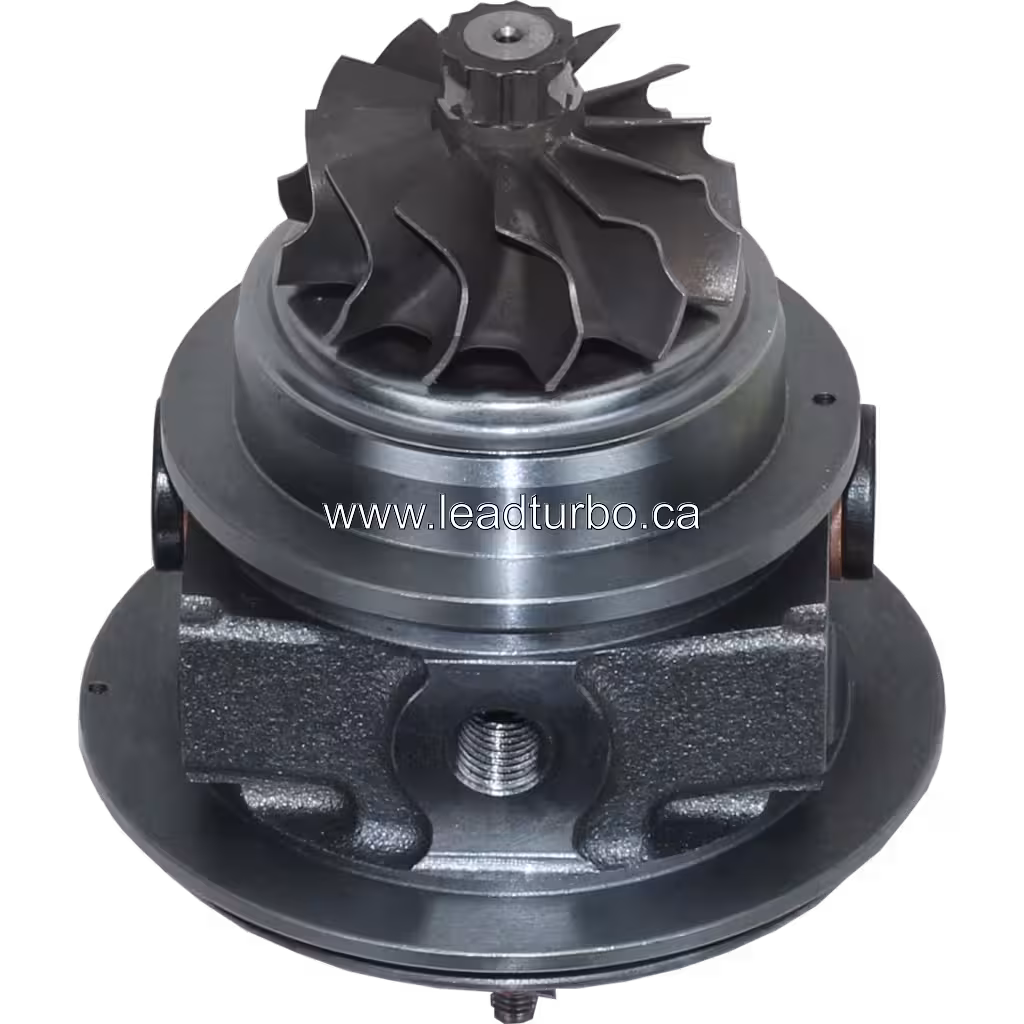 Vue inférieure du core TD04 montrant la roue turbine
