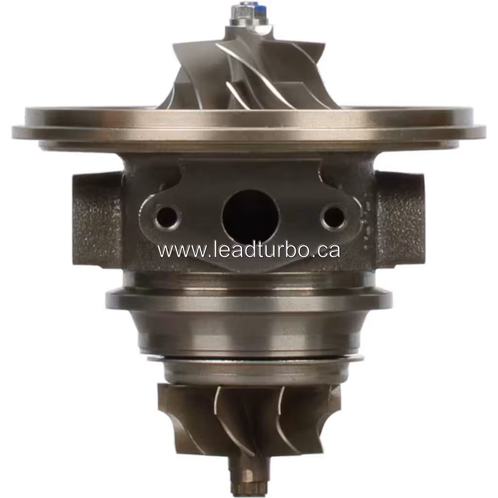 Vue de face du core de turbocompresseur FOR 1515A029 avec roue turbine et compresseur