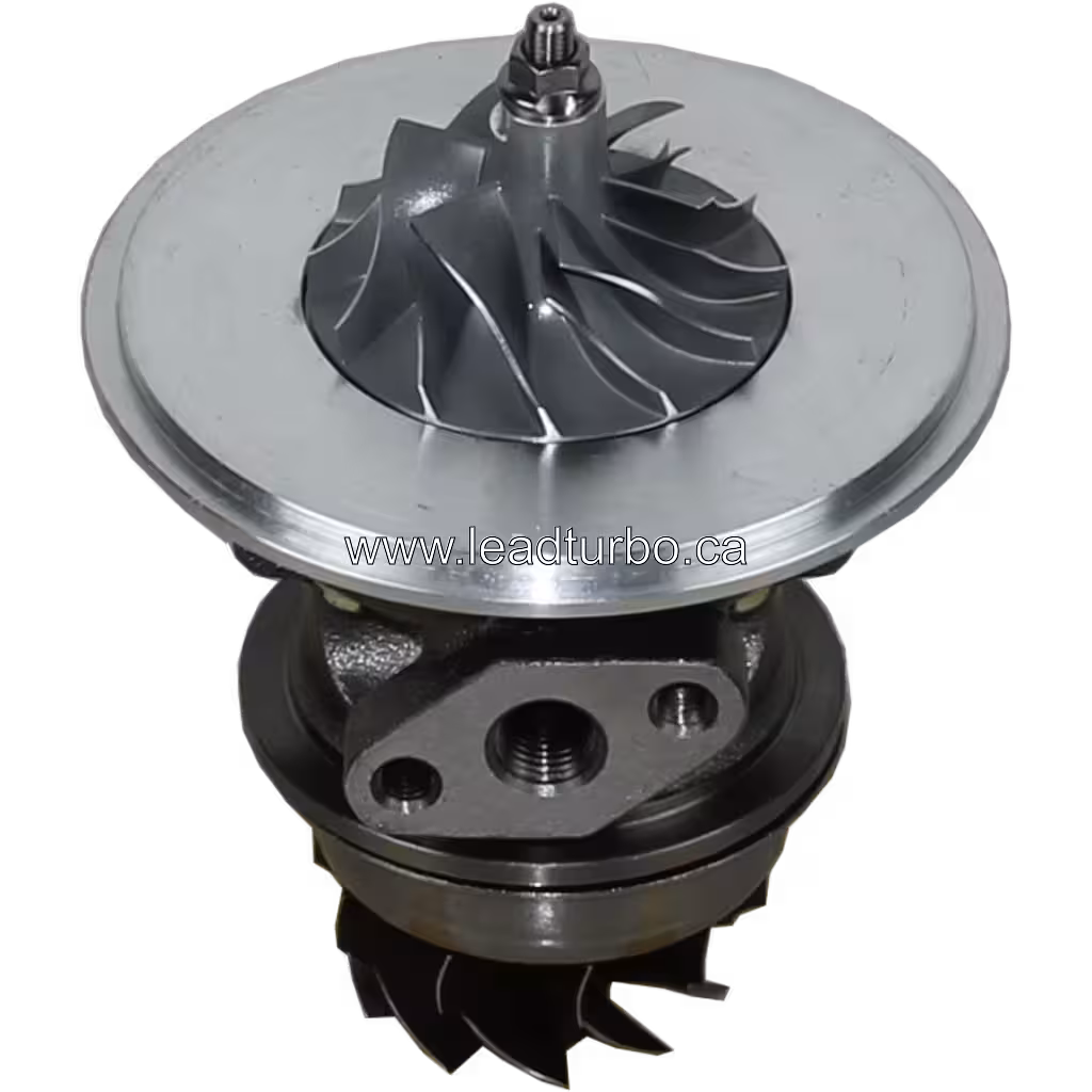 Vue 45 degrés du core de turbo MWM montrant le carter central et la roue turbine