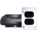 Logement turbine J96 FOR 3522460 TH vue de face avec collecteur double port