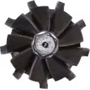 Vue de dessus d'une roue de turbine à aubes multiples pour GT1749V, application BMW M47TU
