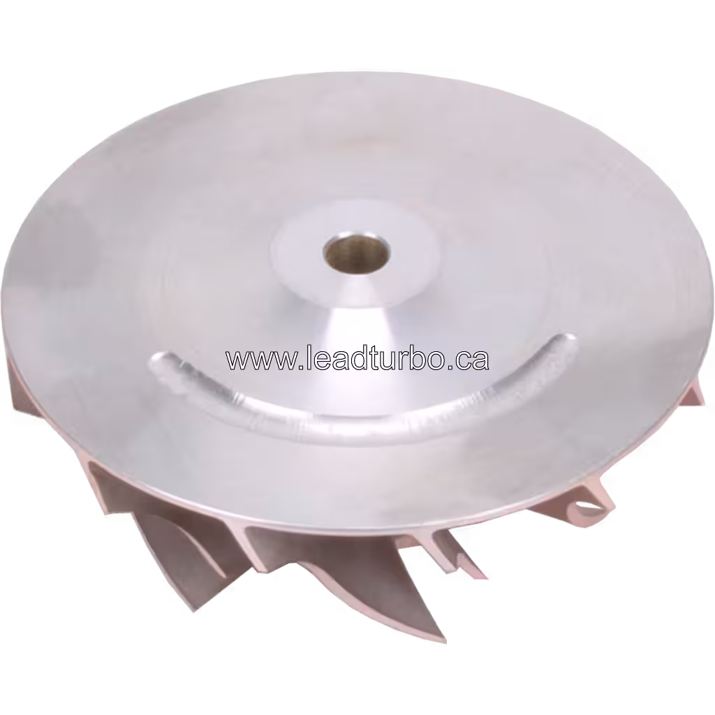 Détail de la roue de compresseur en aluminium pour engins CAT