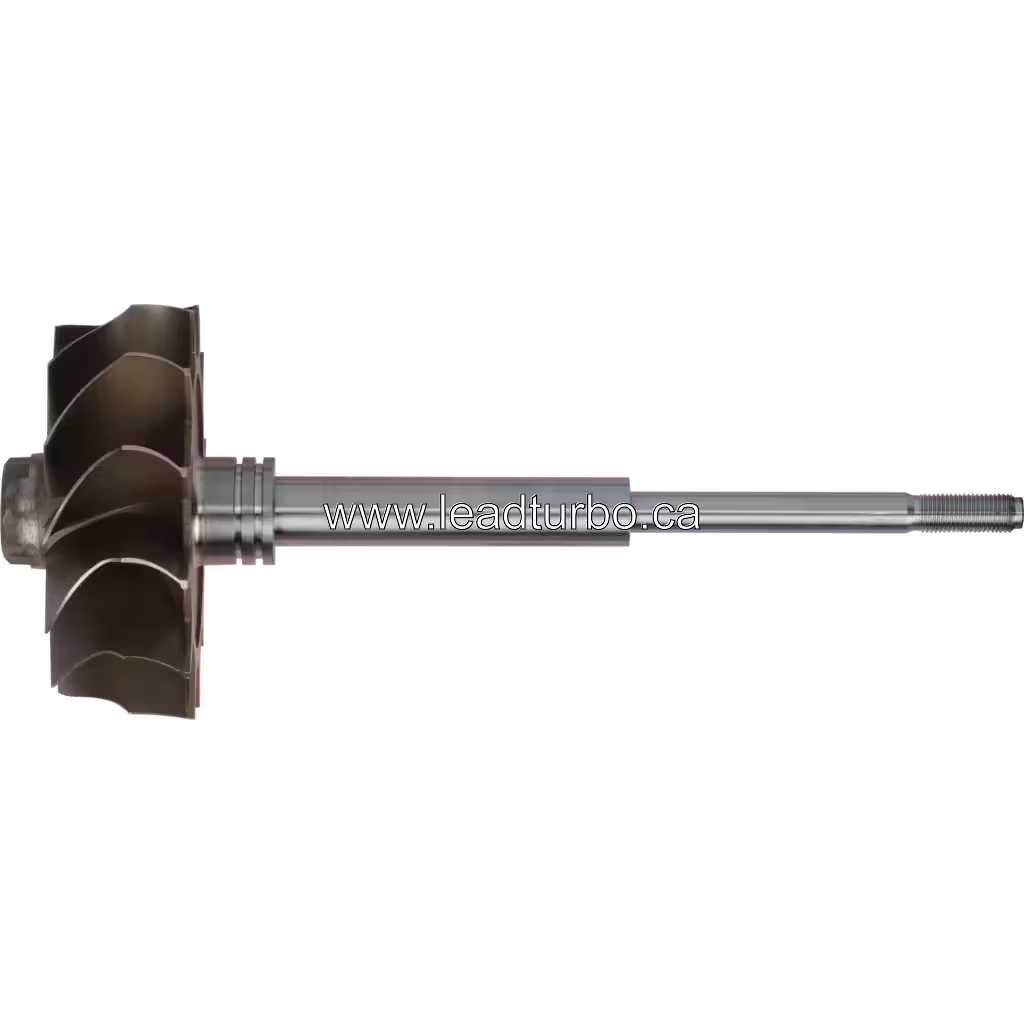 Roue de turbine 7E0303 S4TW-509 avec aubes courbées et arbre fileté