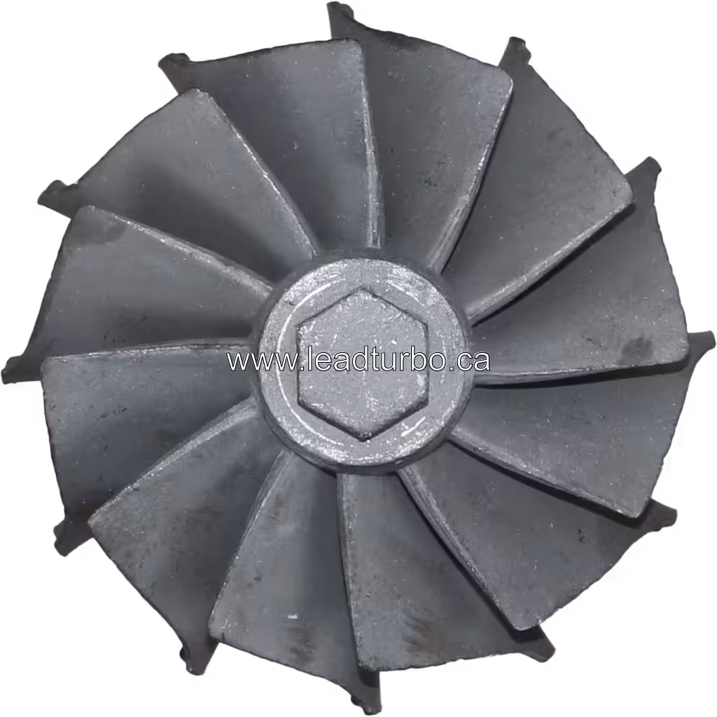 Roue de turbine radiale J96 avec hub hexagonal et arbre