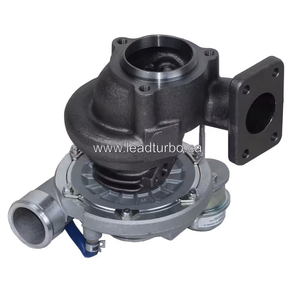 Turbocompresseur GT2556 avec flaque carrée d'échappement, vue du bas