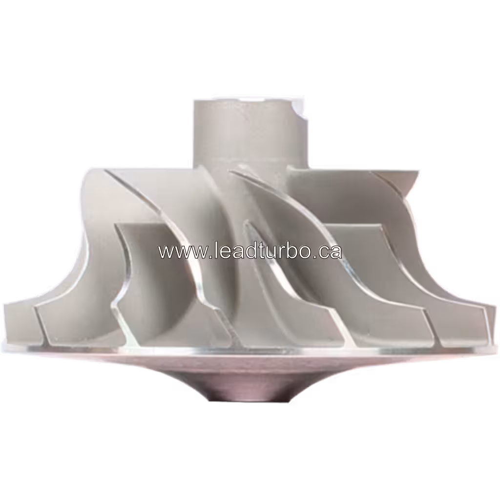 166384 S2ESL105 compressor wheel front view showing backward-swept blades
