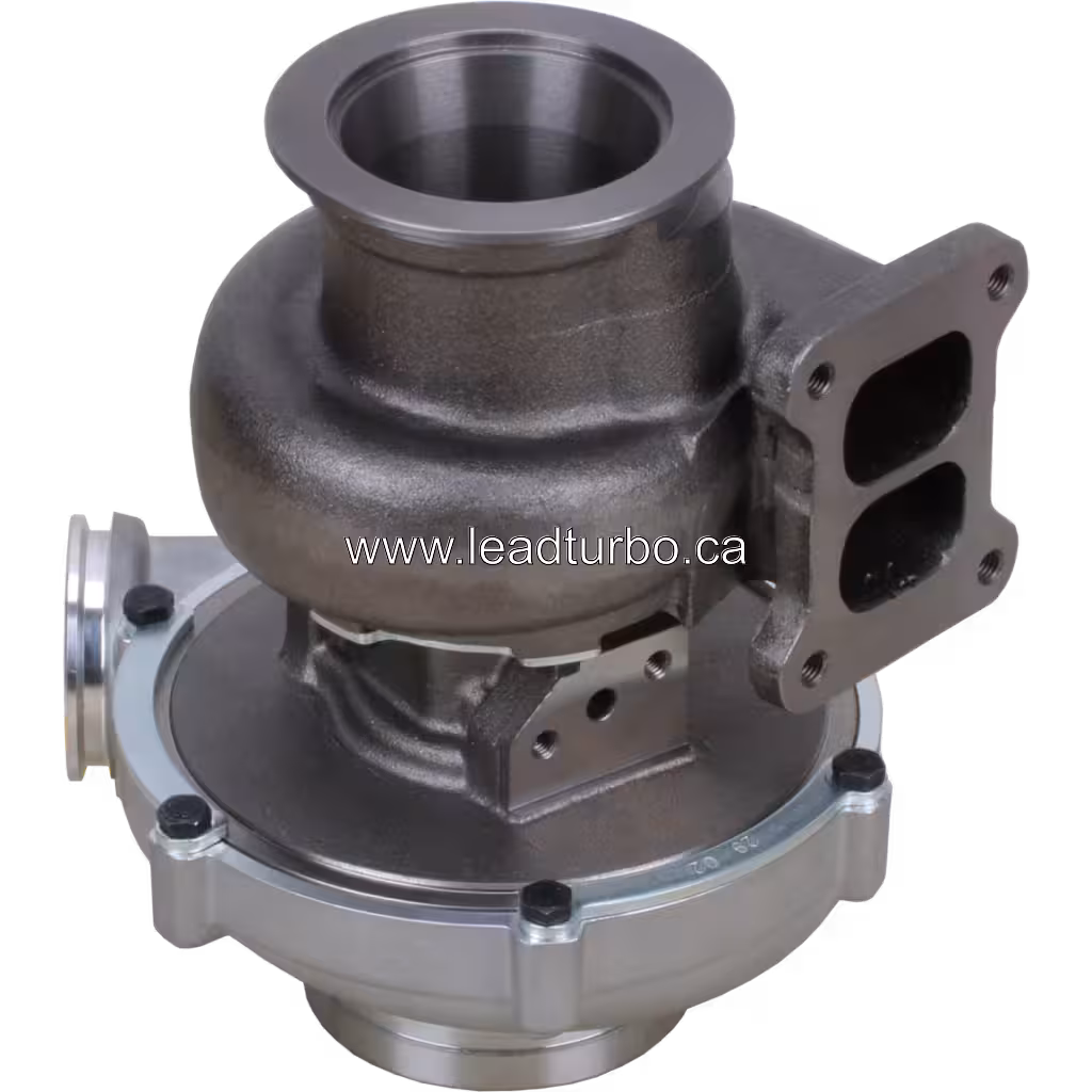 20738765 turbocharger bottom view showing turbine exhaust flange
