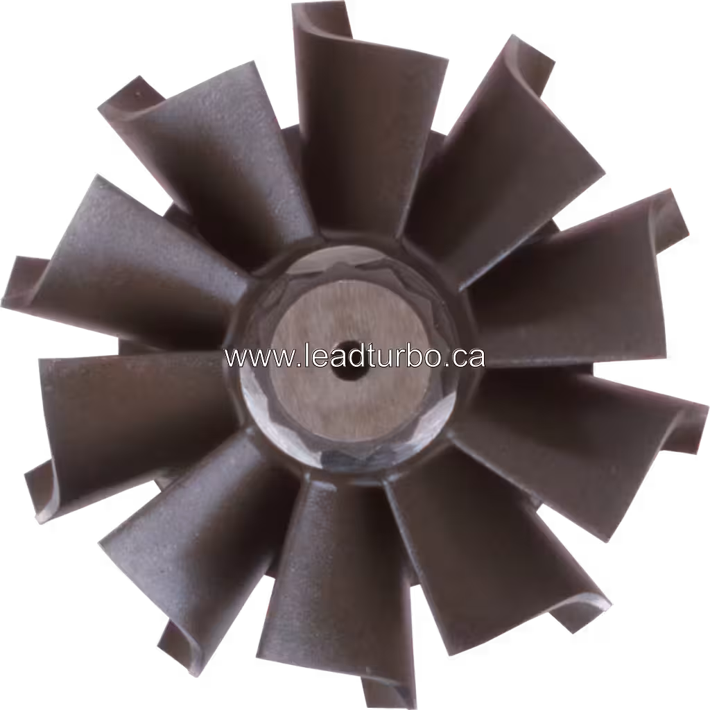 S200S017 turbine wheel top view showing shaft and hub