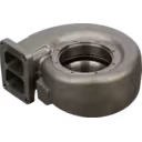 Bottom view of aftermarket turbine housing with machined central opening