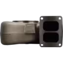 3522923 HC5A turbine housing front view showing rectangular flange