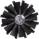 J96 turbine wheel top view showing central hub and blades