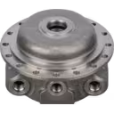 Bottom view of 3536591 HX83 housing with threaded ports and mounting flange
