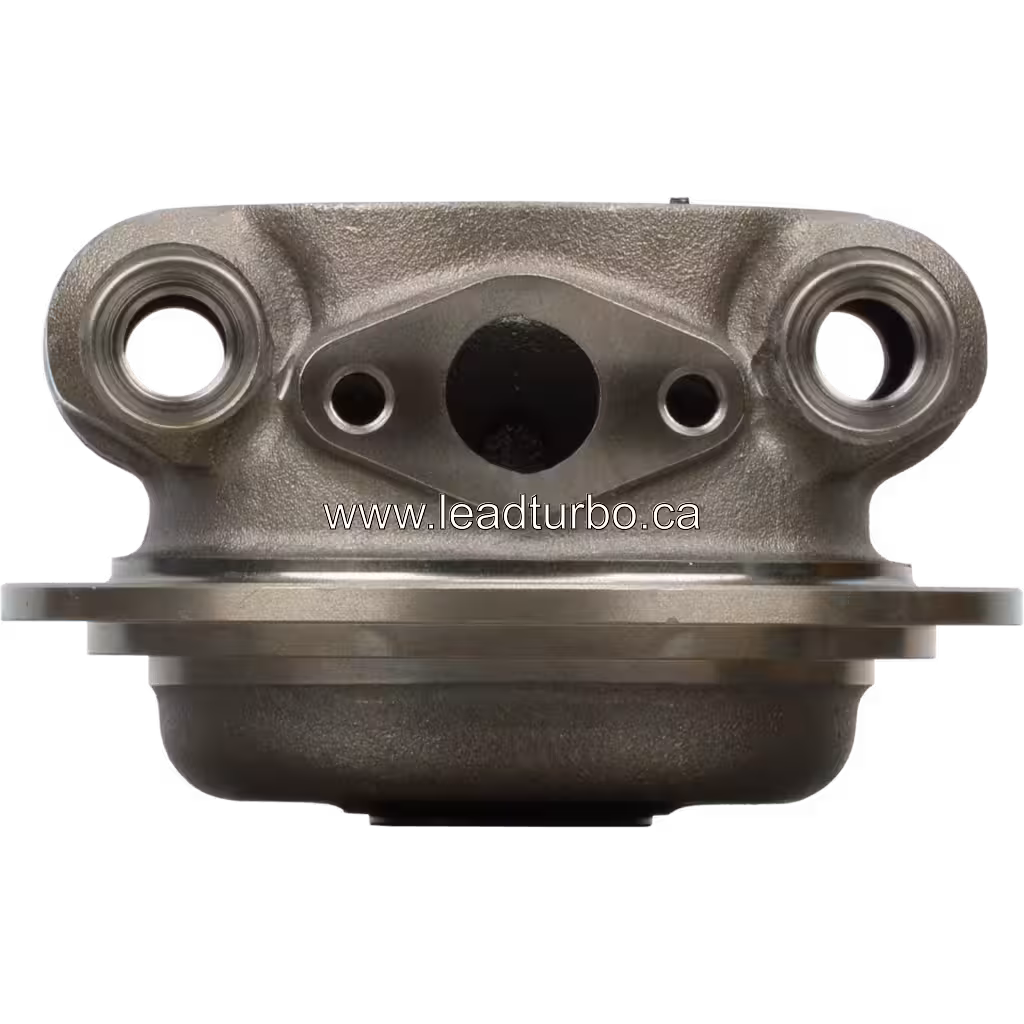 3536591 HX83 turbocharger bearing housing front view with cast metal body