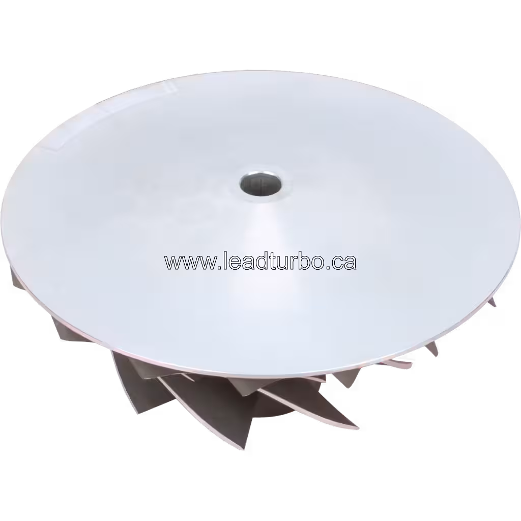 Bottom view of 3593179 turbocharger compressor wheel shroud