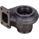 Cast metal turbine housing with mounting flange