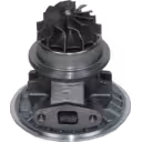 Bottom view of 409172-0106 turbo core showing turbine wheel and exhaust port