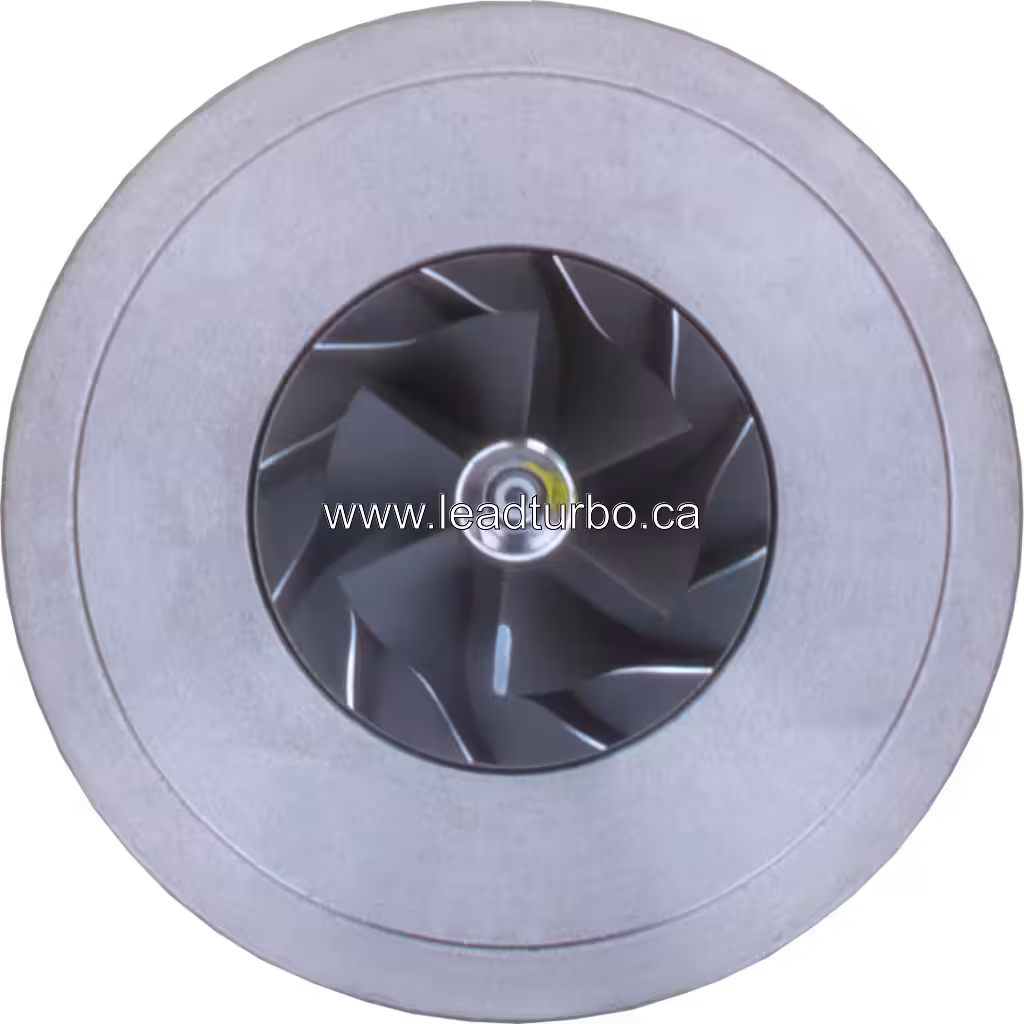 Front view of 431876-0145 GT2256MS turbocharger core showing compressor wheel