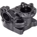Bottom 45-degree view of 53031008008 turbine housing casting details and exhaust port