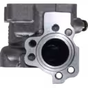 Front view of 53031008008 turbine housing with central opening and flanged mounting face