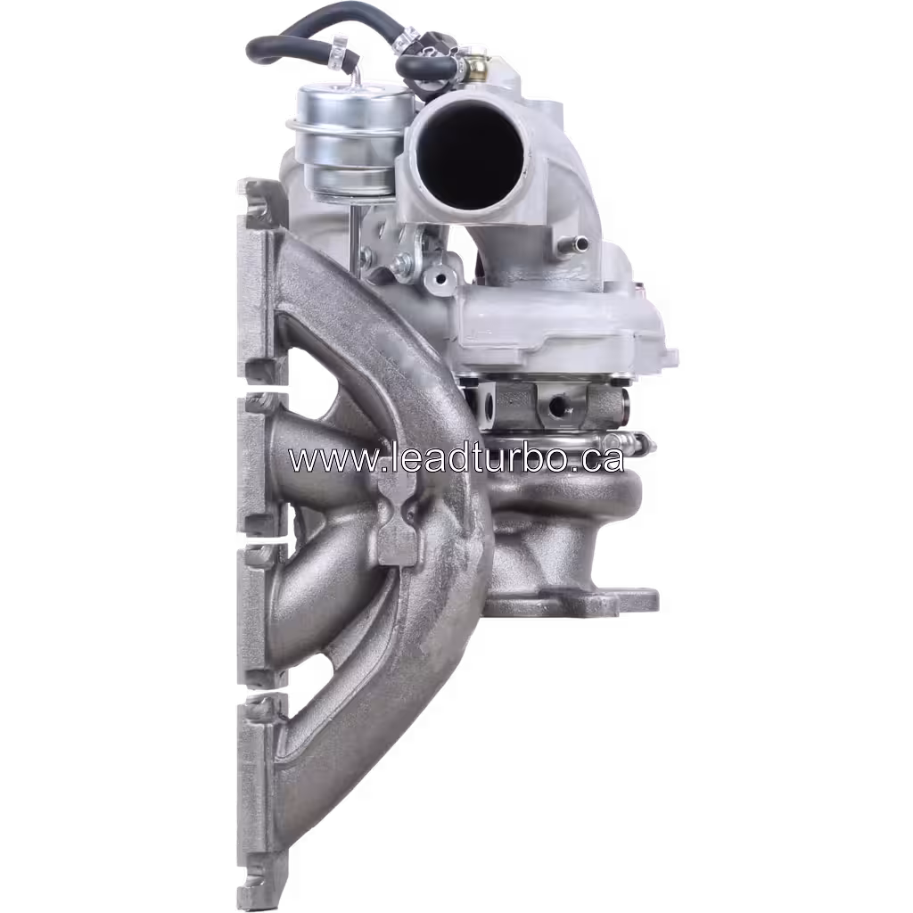 53049880064 K04-2283DXBAA 6 88 Turbocharger front view with four-port turbine flange