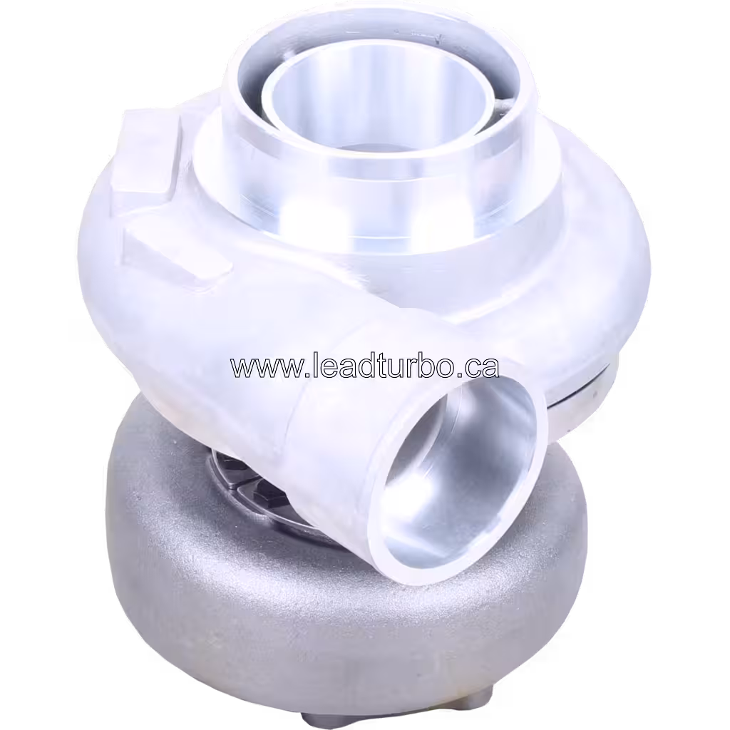 KTR110L-584E Turbocharger top view showing compressor outlet