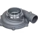 J96 compressor housing top view showing machined bore and flange