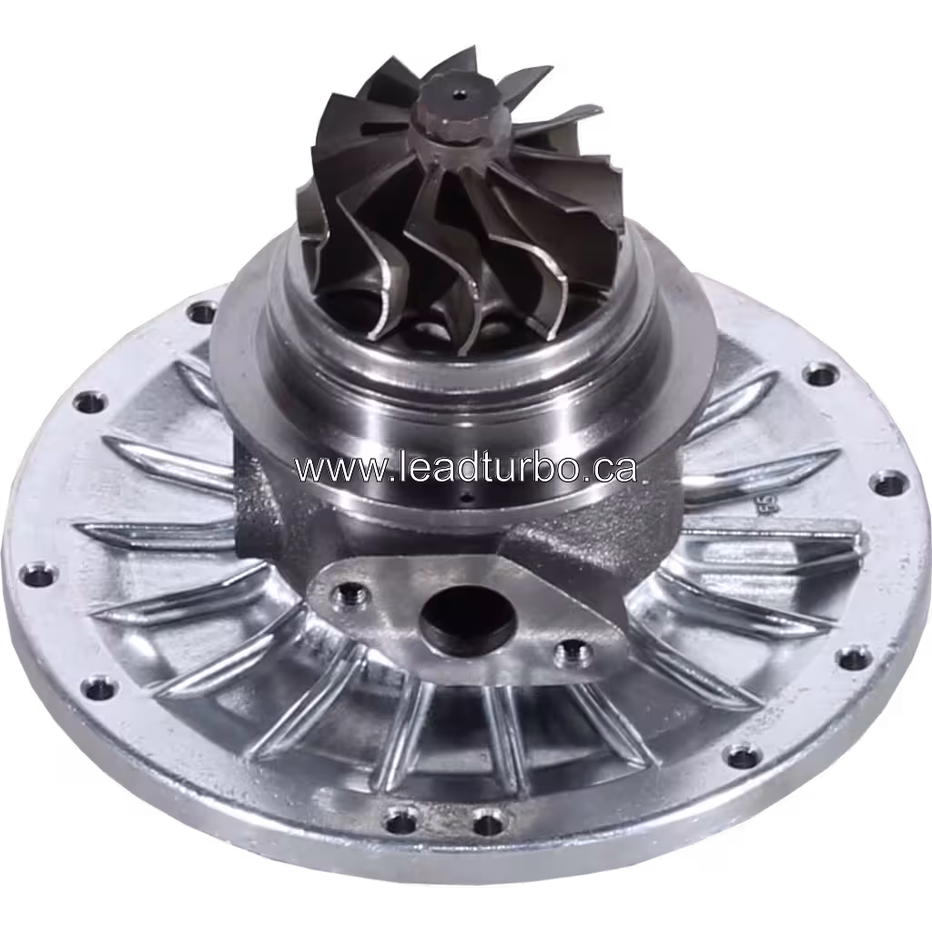 Isuzu 4HE1(CIES) turbo core bottom view showing turbine housing and fins
