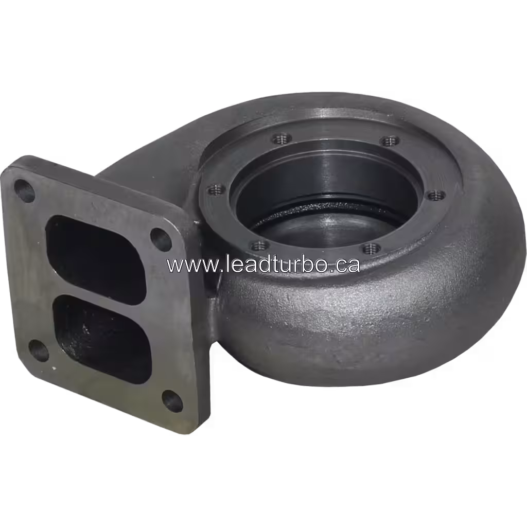 Vue de dessous de la carcasse turbine 408667-0023 montrant les filetages de montage