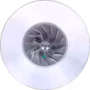 Vue de dessous du core K26-2960MXA6 avec ailettes radiales et flans de montage