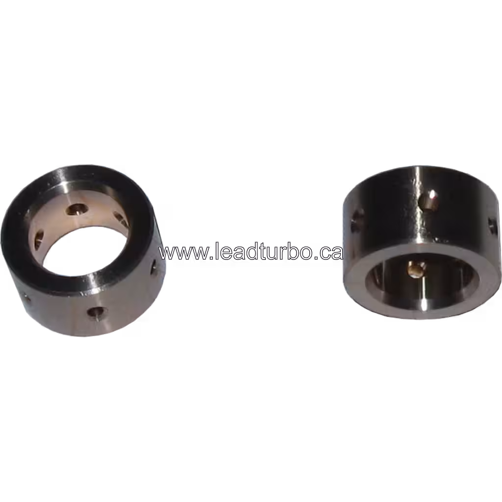 Palier turbo 167787 S410G vue de dessus, corps métallique cylindrique avec perçages