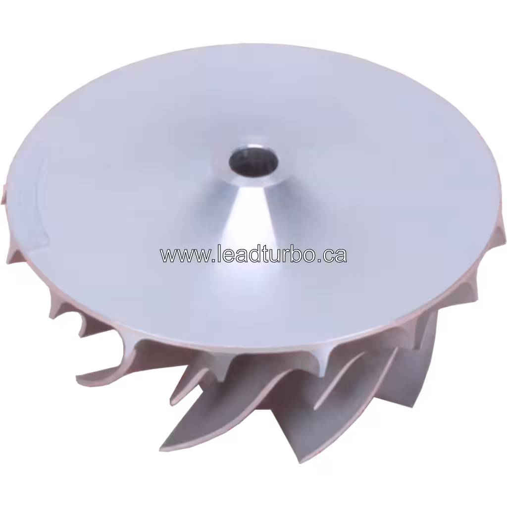Détail de la roue de compresseur en aluminium