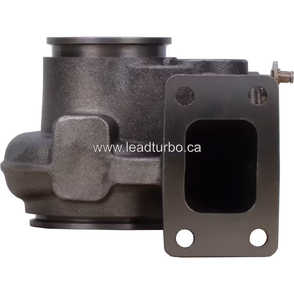 Turbine housing HY35W FOR 4025227 TH vue de face, corps en fonte gris avec bride de montage