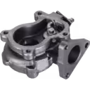 Exhaust side view of aftermarket turbine housing