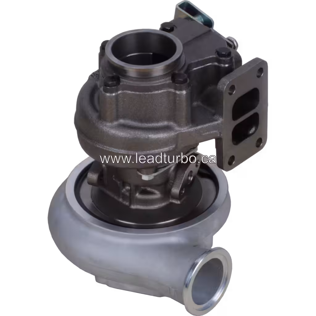 Turbocompresseur 3532042 HX35W pour Cummins 6BTAA 210PS bottom 45 degree view