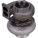 Vue de dessous du turbocompresseur 6505-67-5010 avec flange de montage et logement de l'actionneur