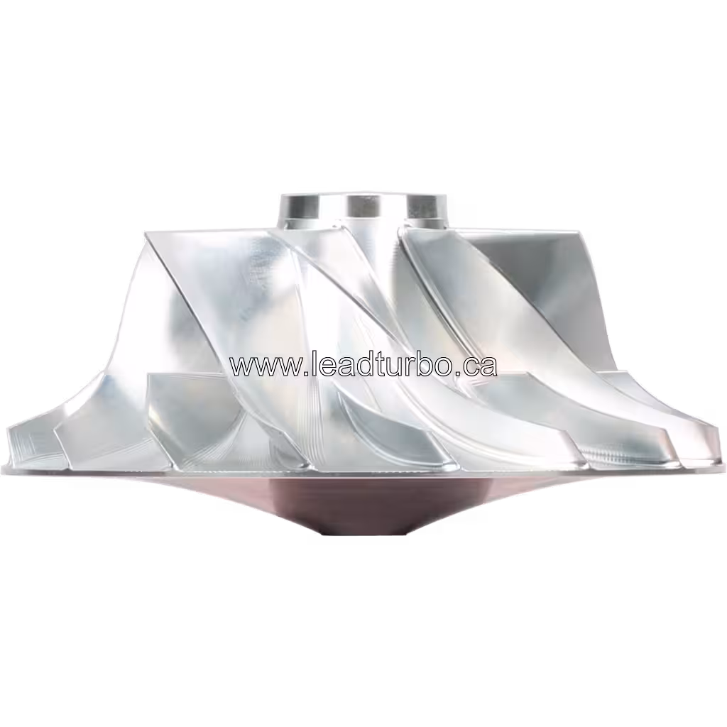 2842883 J96 compressor wheel front view with silver metallic finish and curved blades