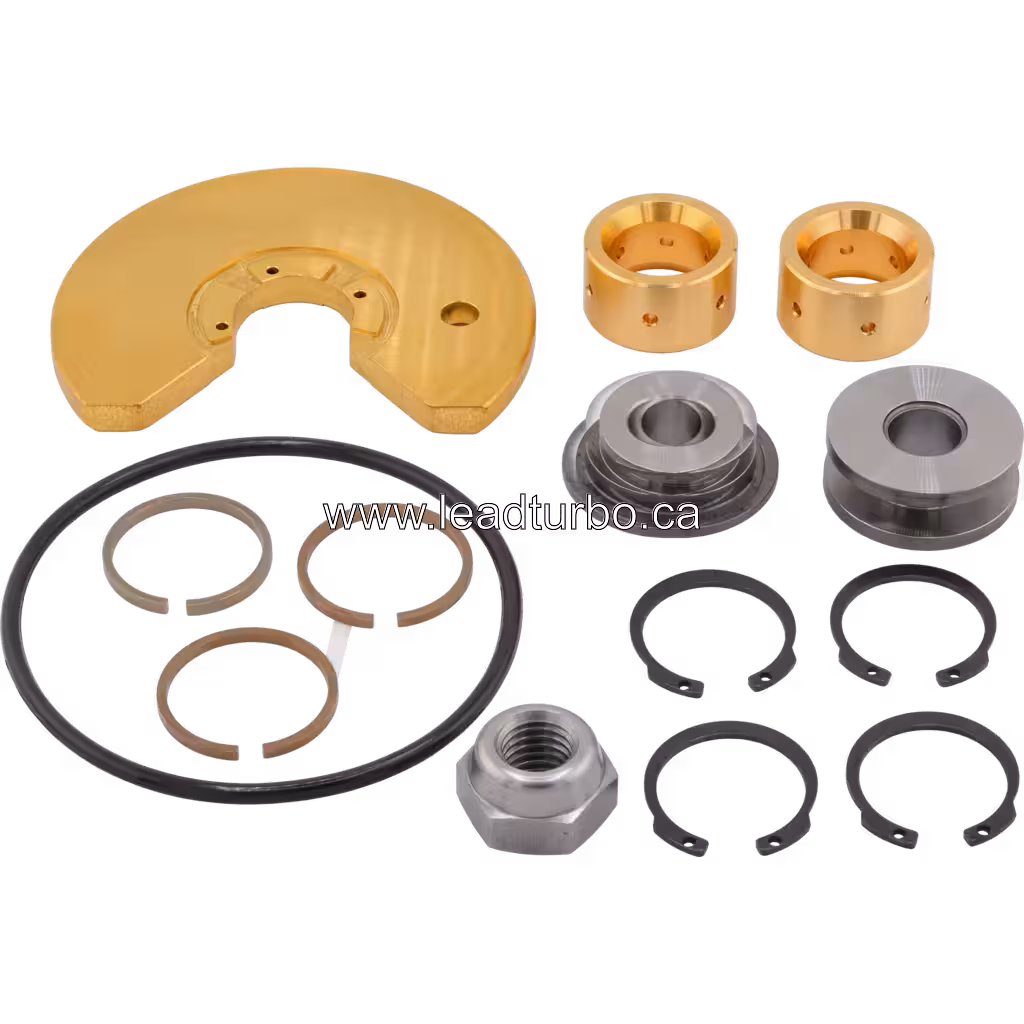 318397 S400S061 turbocharger repair kit with gold C-shaped component, bushings, and rings