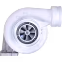 318706 S200 turbocharger front view showing white compressor housing and impeller