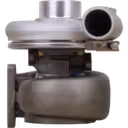 3525447 H2A turbocharger front view with cast iron turbine housing