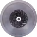 Industrial turbocharger core assembly with visible compressor and turbine wheels