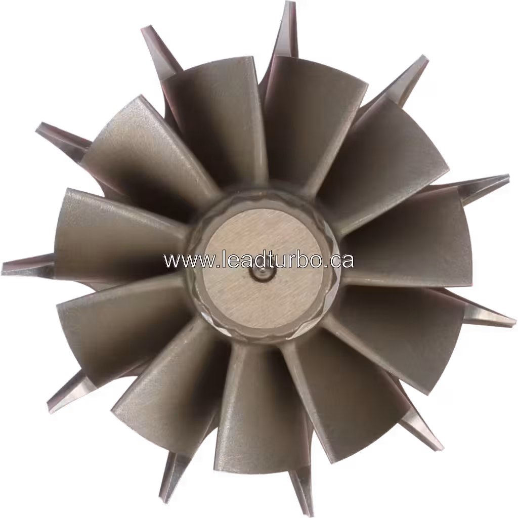 Top-down view of HE400VG HE431VE turbine wheel assembly