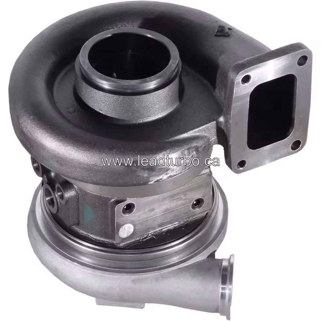 4046945 turbocharger bottom view showing turbine housing and exhaust flange