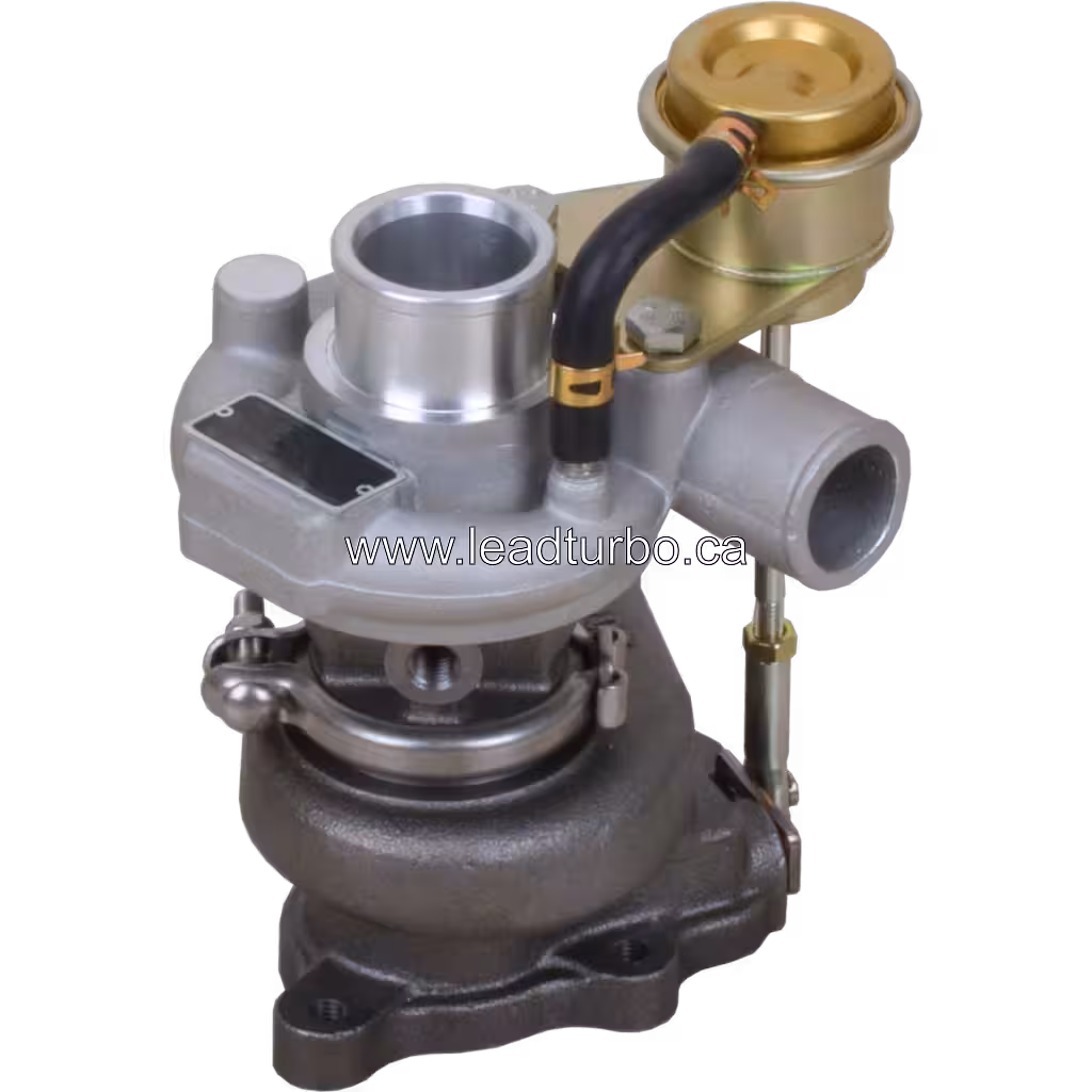 Kubota F2503-TE-C replacement turbocharger top view showing machined compressor housing