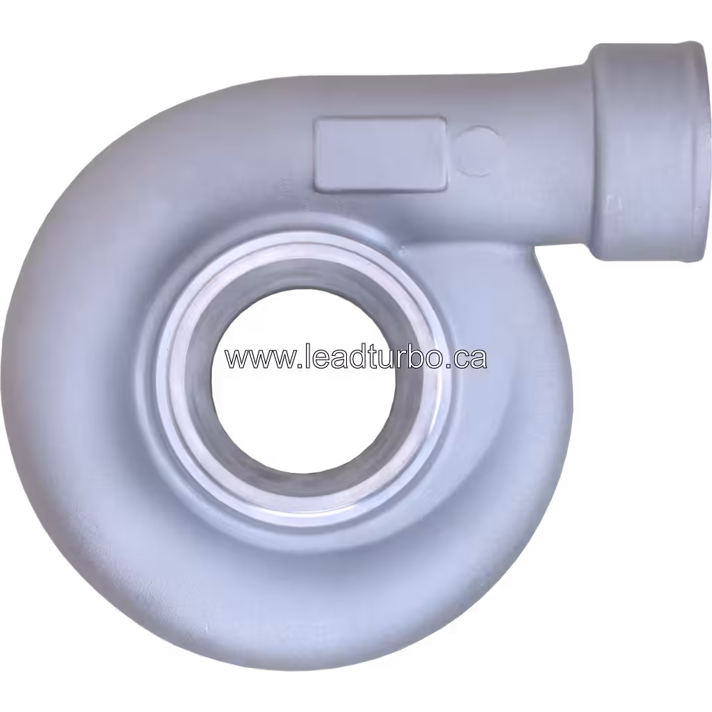 Front view of grey J96 turbocharger compressor housing, part 49188-04210 CH