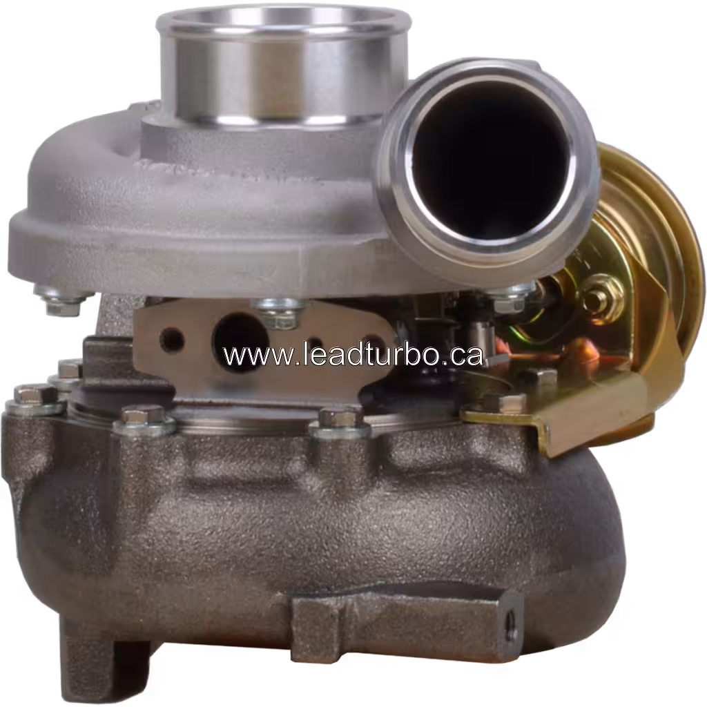 726442-0004 GT2052V turbocharger front view with cast turbine housing