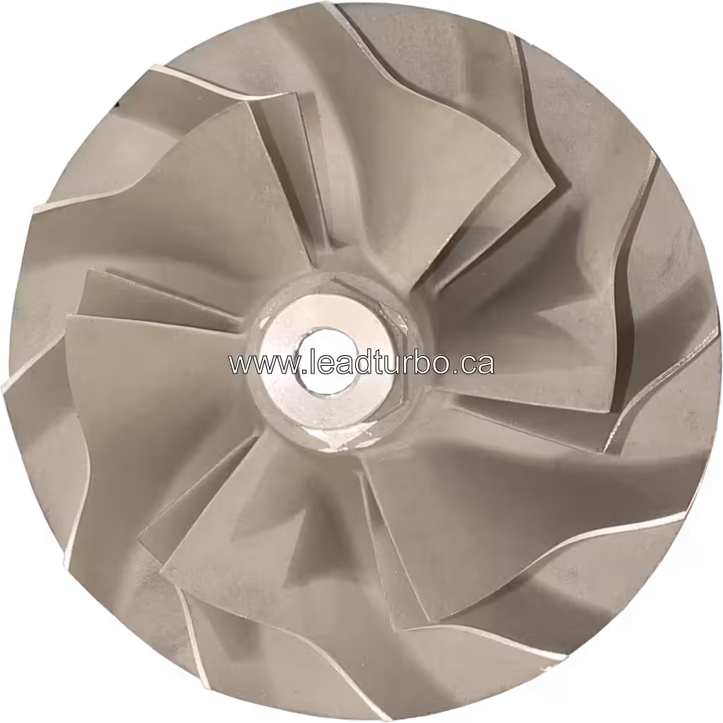 Compressor wheel CAT C12 avec aubes courbées et moyeu hexagonal