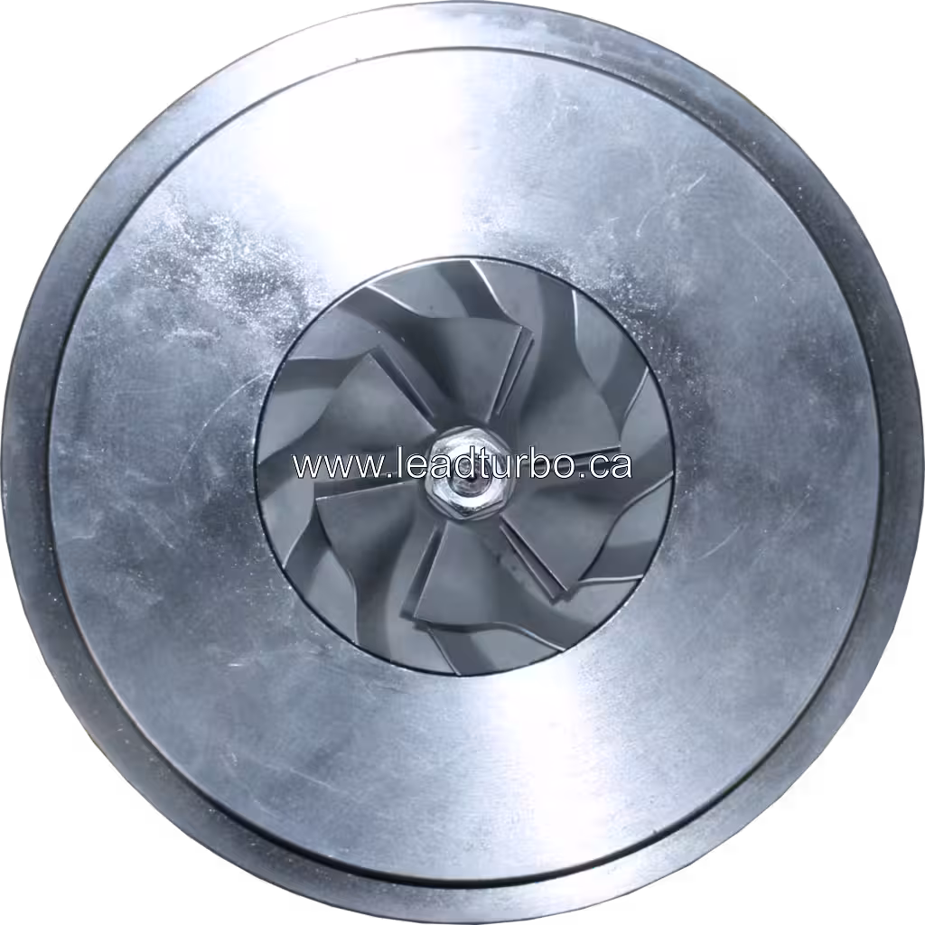Vue de face du core de turbocompresseur 451491-0002 BTG7506 avec roue de turbine et corps central