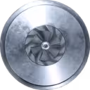 Vue de face du core de turbocompresseur 451491-0002 BTG7506 avec roue de turbine et corps central