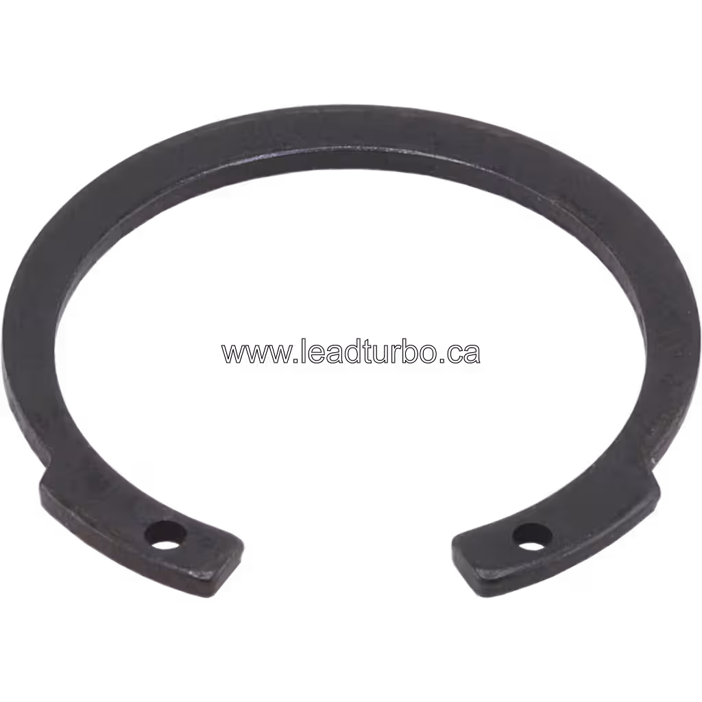 Top-down view of HX83 retaining ring with two mounting tabs and holes
