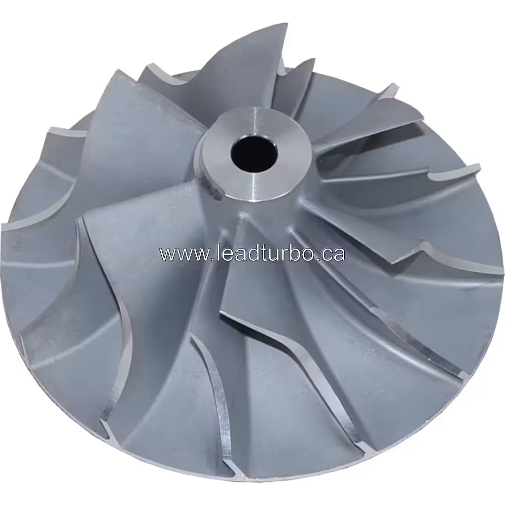 Roue de compresseur 6N7960 CW vue de dessus, design radial à aubes courbes